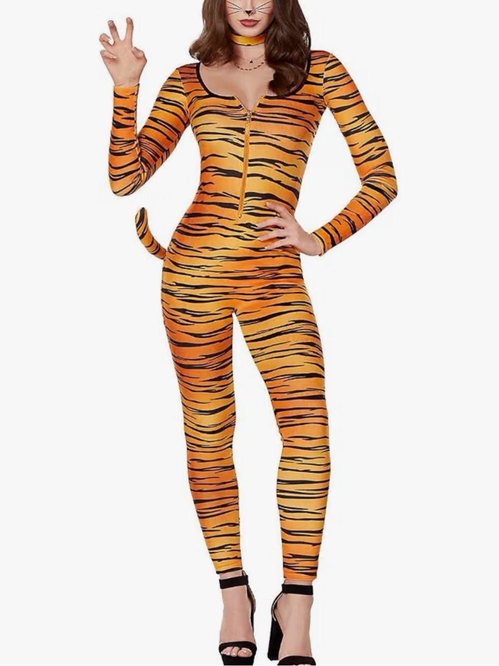Bundle 2/$30! Spirit Tiger Costume Jumpsuit M Tail Halloween Cosplay